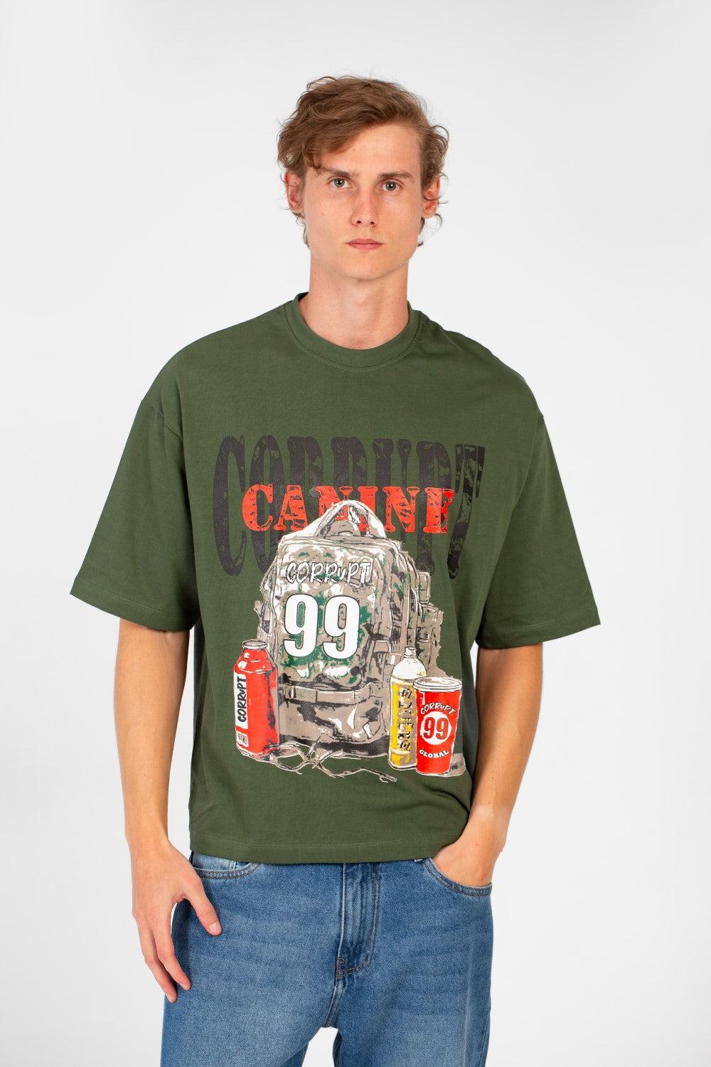 Men’s Boxy Fit T-Shirt Corrupt Bold Front Print