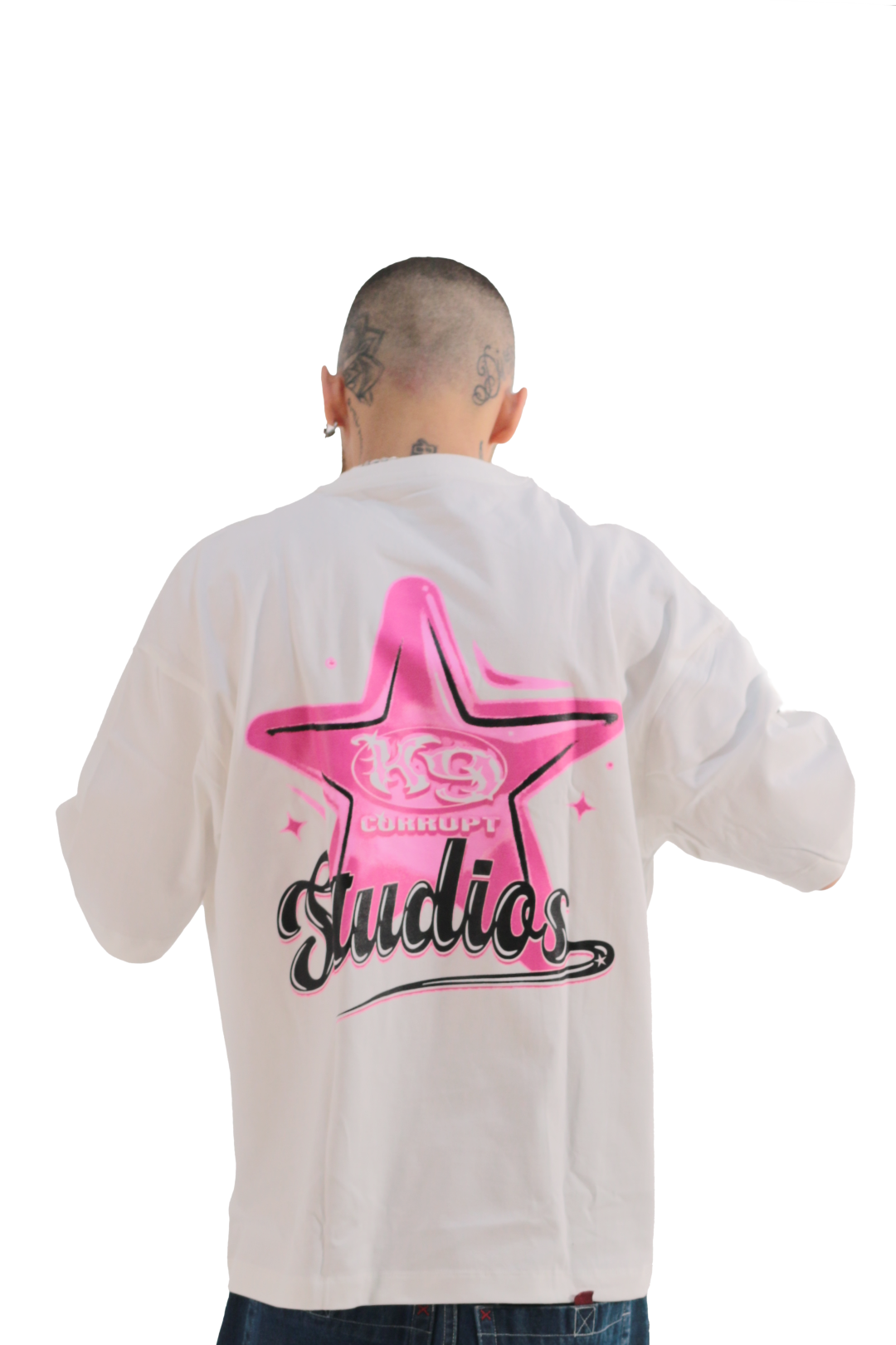 Men’s Back Graphic T-Shirt Oversized Large Star Artwork