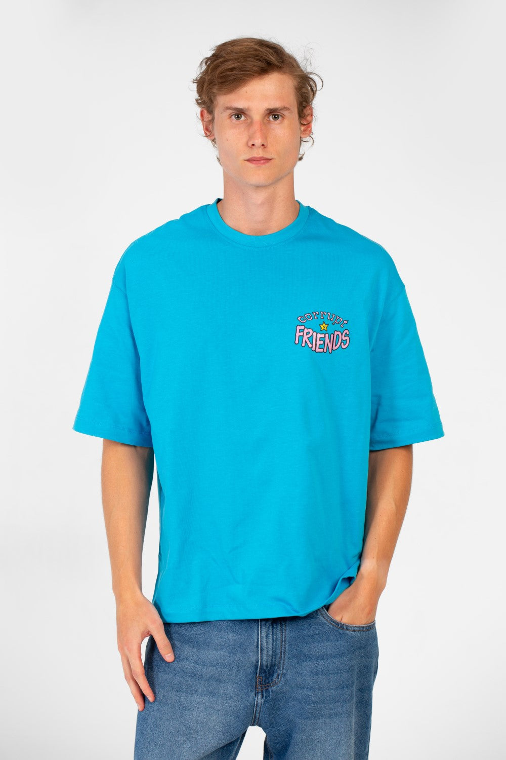 Men’s Back Print T-Shirt Oversized Graphic Detail