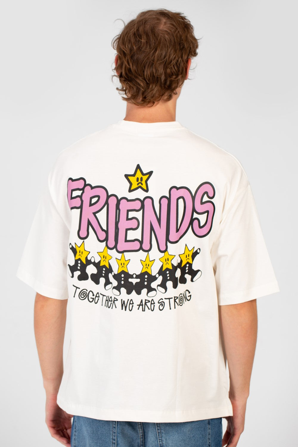 Men’s Back Print T-Shirt Oversized Graphic Detail
