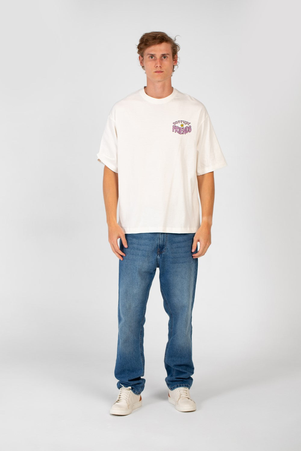 Men’s Back Print T-Shirt Oversized Graphic Detail
