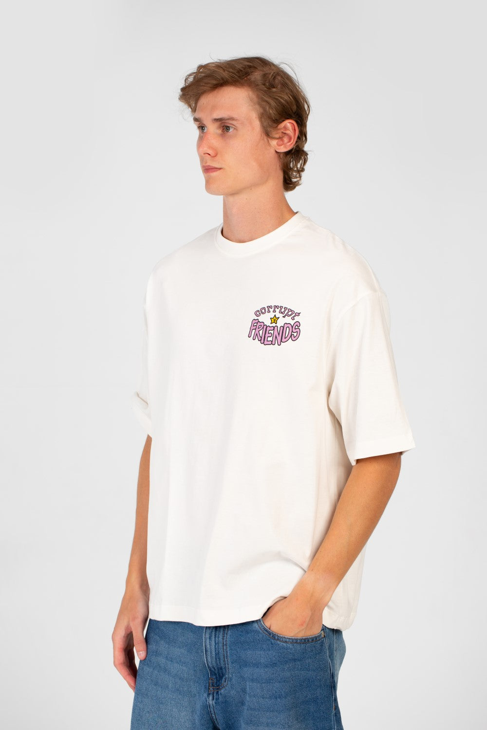 Men’s Back Print T-Shirt Oversized Graphic Detail
