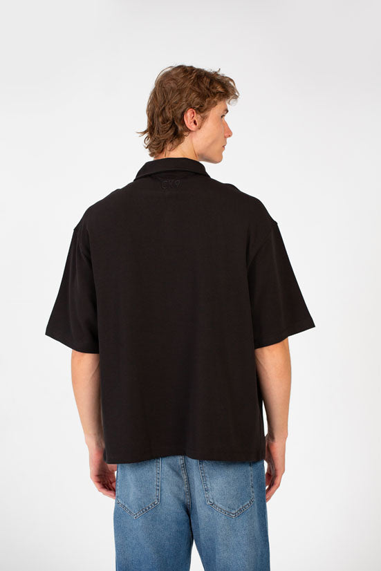 Men’s Polo Collar Half Zip Oversize T-Shirt
