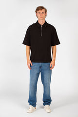 Men’s Polo Collar Half Zip Oversize T-Shirt