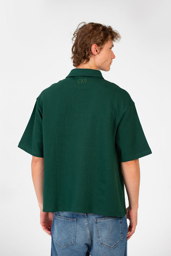Men’s Polo Collar Half Zip Oversize T-Shirt