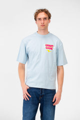 Men’s Tomato Store Back Graphic Tee With Oversized Typography Artwork