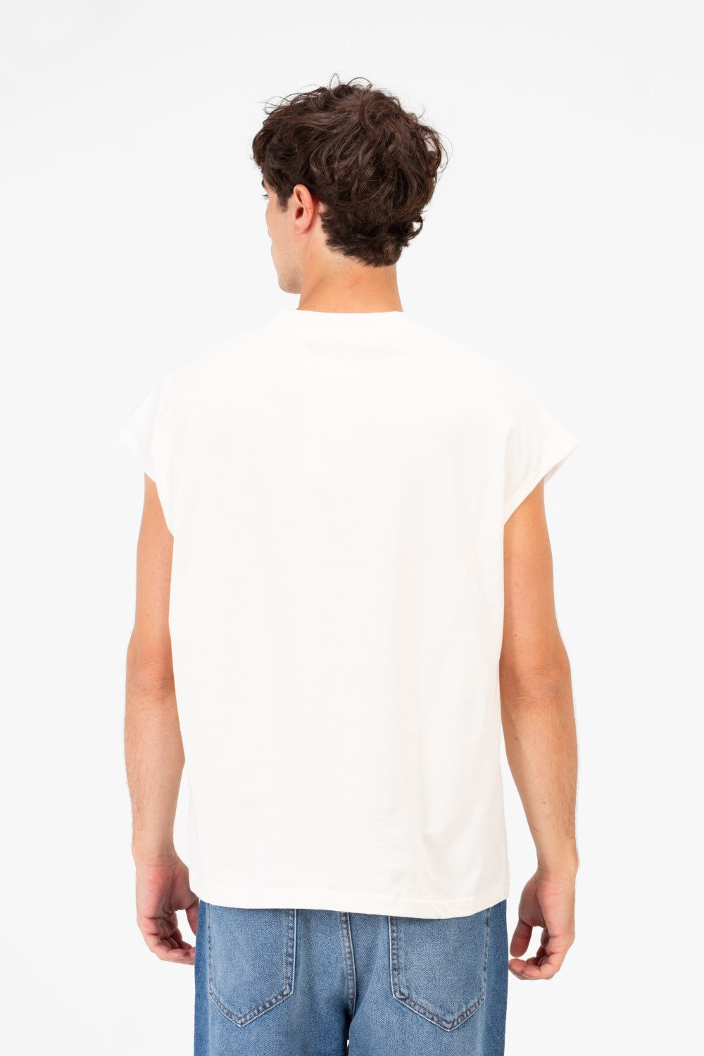 Men’s Sleeveless Graphic T-Shirt Bold Character Artwork