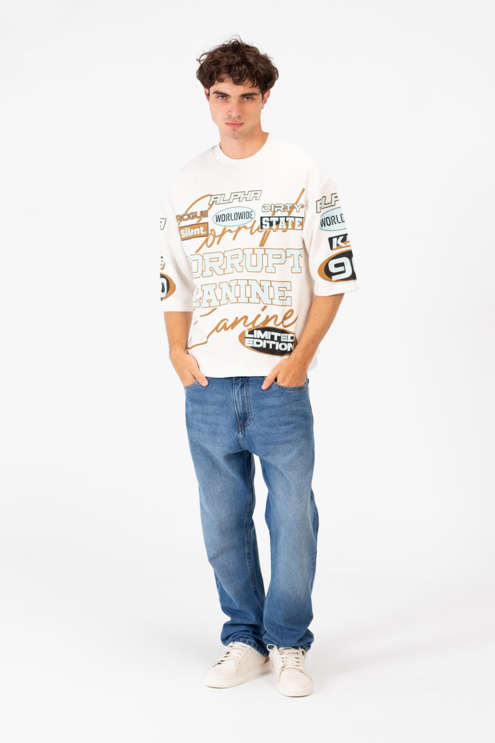 Men’s Graphic T-Shirt All Over Typography Artwork