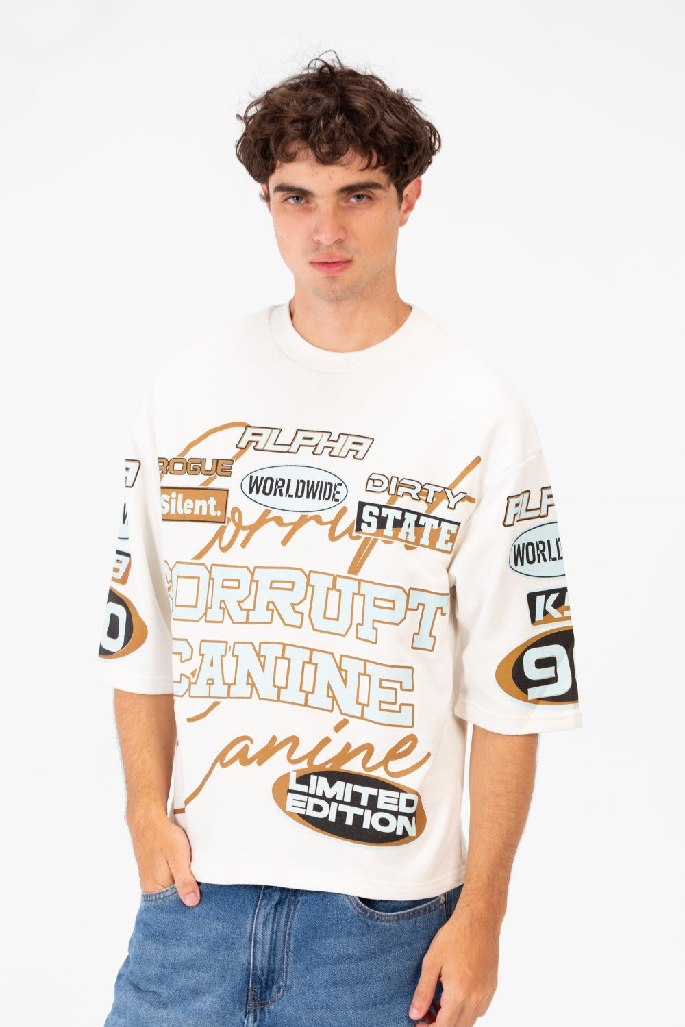 Men’s Graphic T-Shirt All Over Typography Artwork