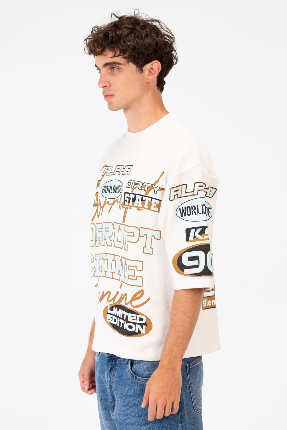 Men’s Graphic T-Shirt All Over Typography Artwork