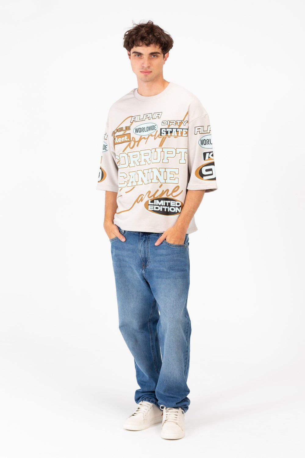 Men’s Graphic T-Shirt All Over Typography Artwork