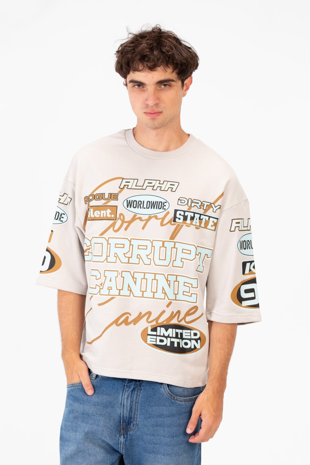 Men’s Graphic T-Shirt All Over Typography Artwork