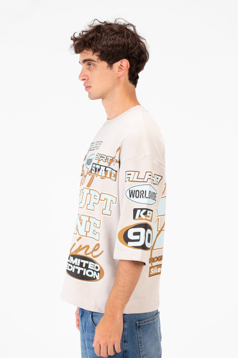 Men’s Graphic T-Shirt All Over Typography Artwork