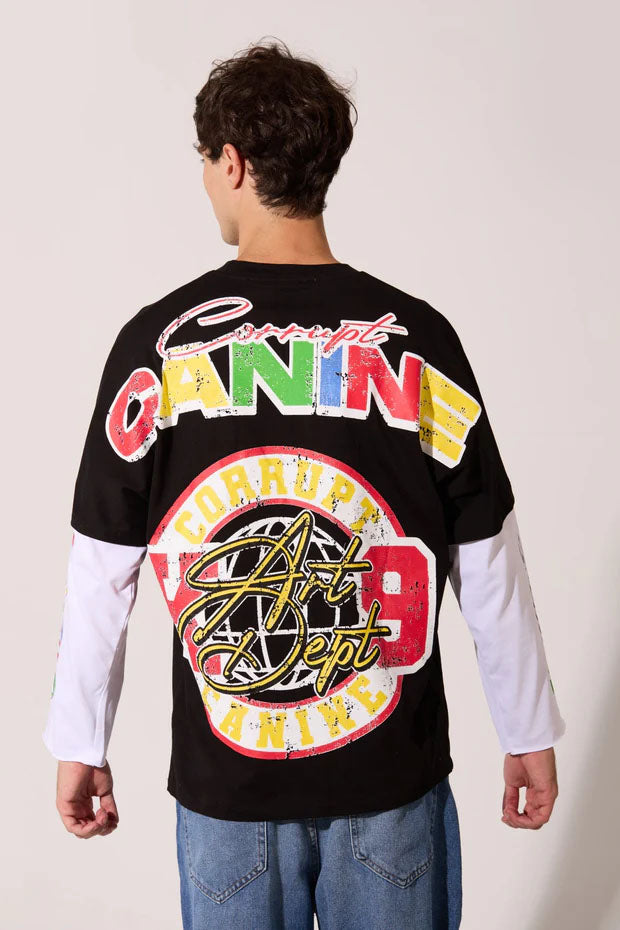 Men’s Layered Graphic T-Shirt Front Back Artwork