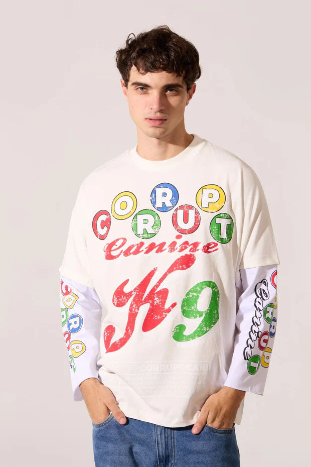 Men’s Layered Graphic T-Shirt Front Back Artwork