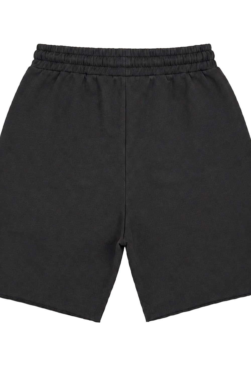 Black athletic shorts with an elastic waistband, shown from the back on a plain white background.