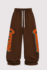 Tomatos Men's Wide-Leg Varsity Sweatpants | Brown Pants