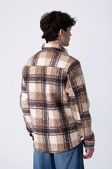 Checked Wool Men Shirt Slim Fit