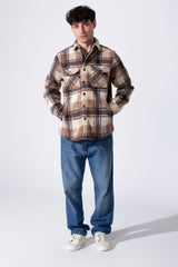 Checked Wool Men Shirt Slim Fit