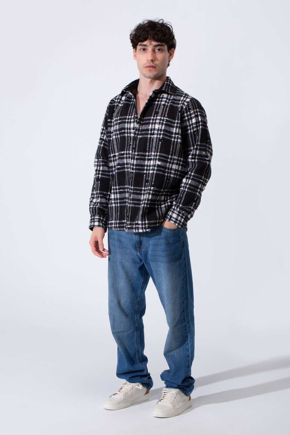 Regular Fit Plaid Padded Men Shirt