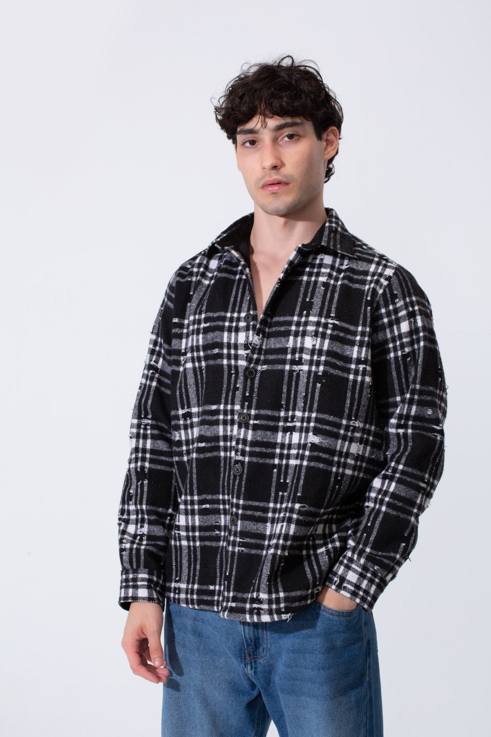 Regular Fit Plaid Padded Men Shirt