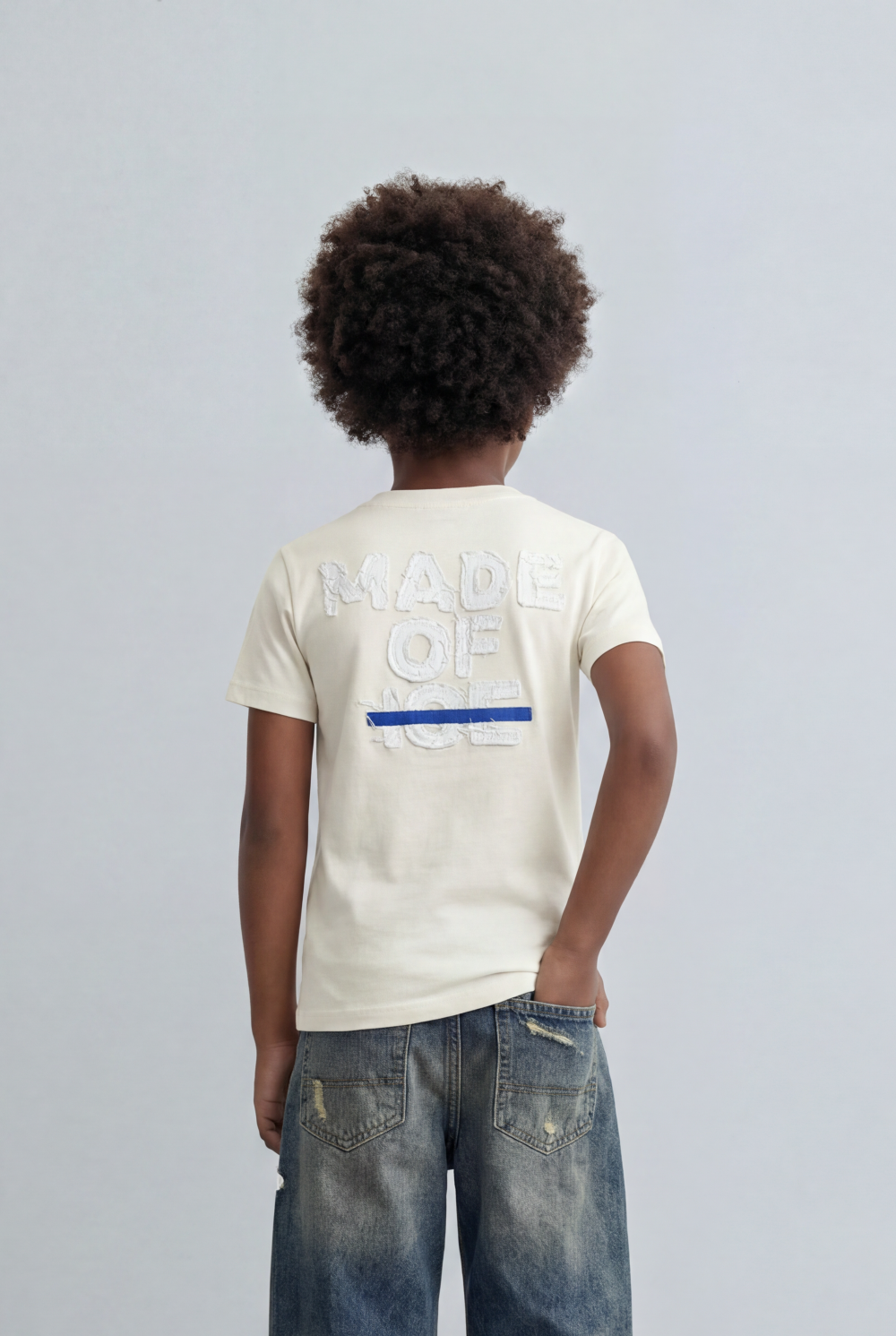 Boy's Back Graphic T-Shirt Raised Typography Casual Everyday Style