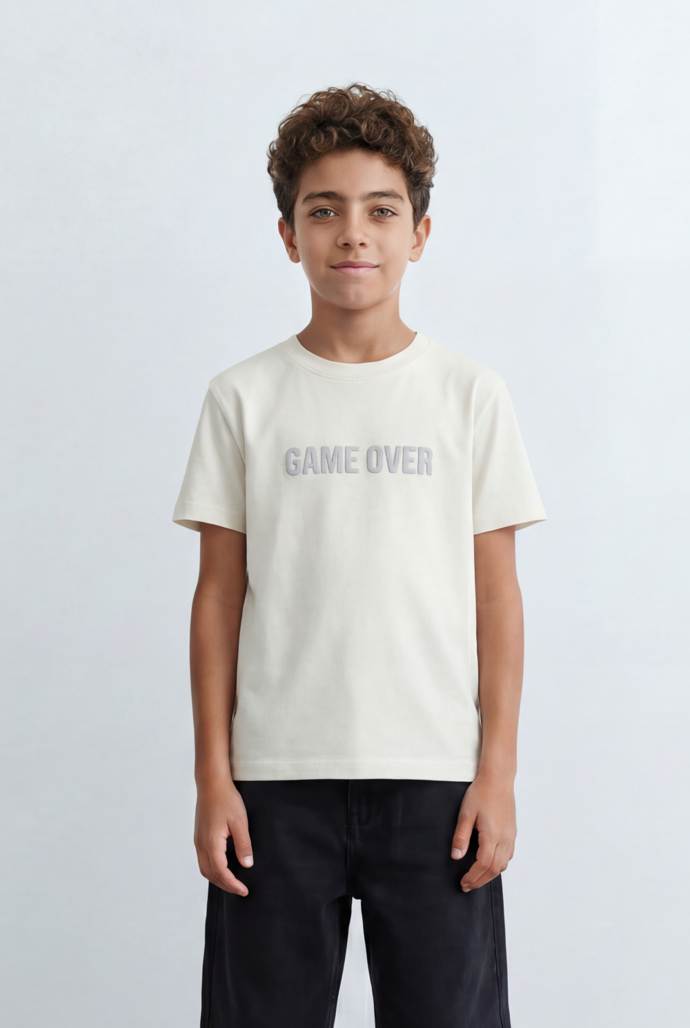 Boy's Graphic T-Shirt Bold Game Over Front Print