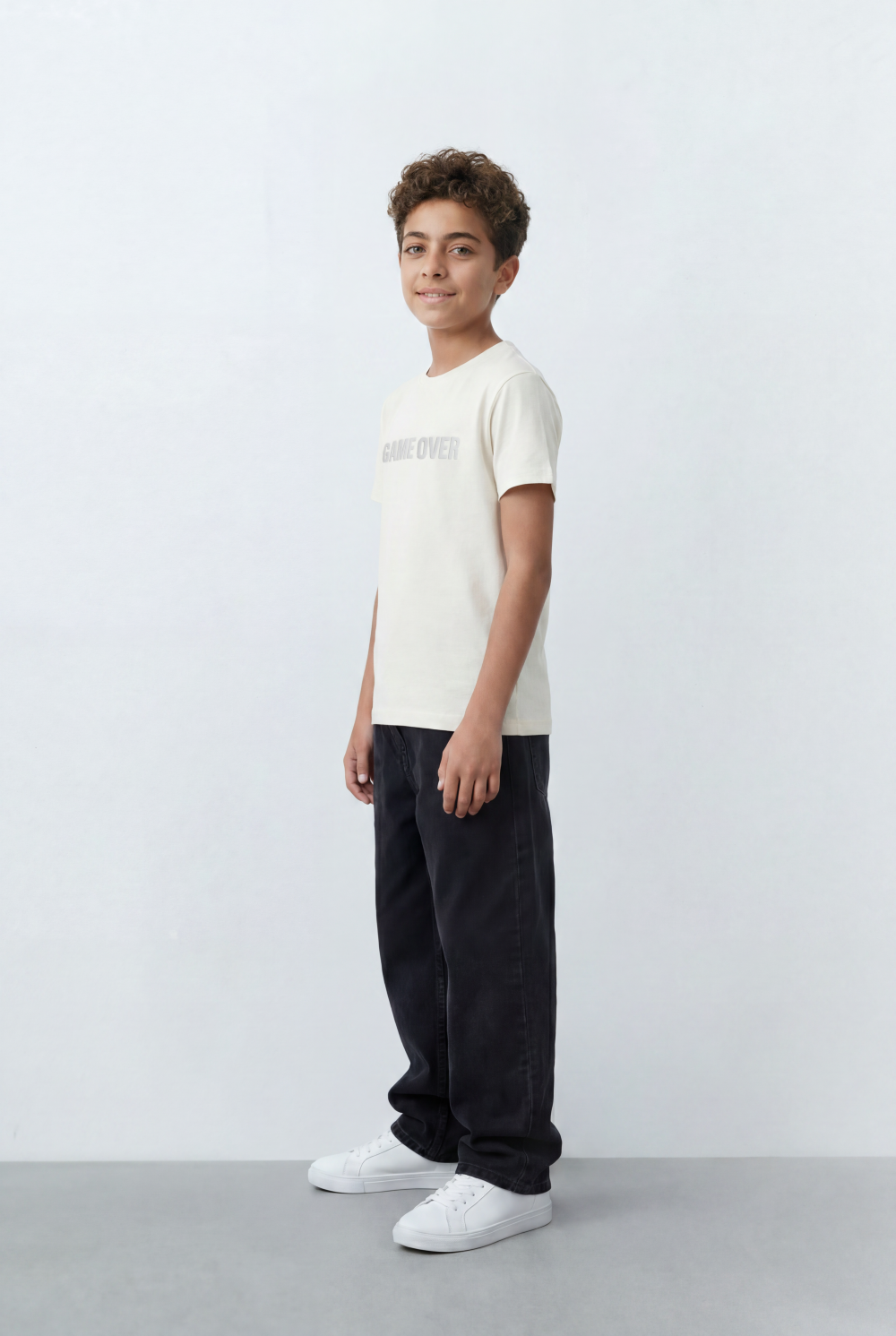 Boy's Graphic T-Shirt Bold Game Over Front Print