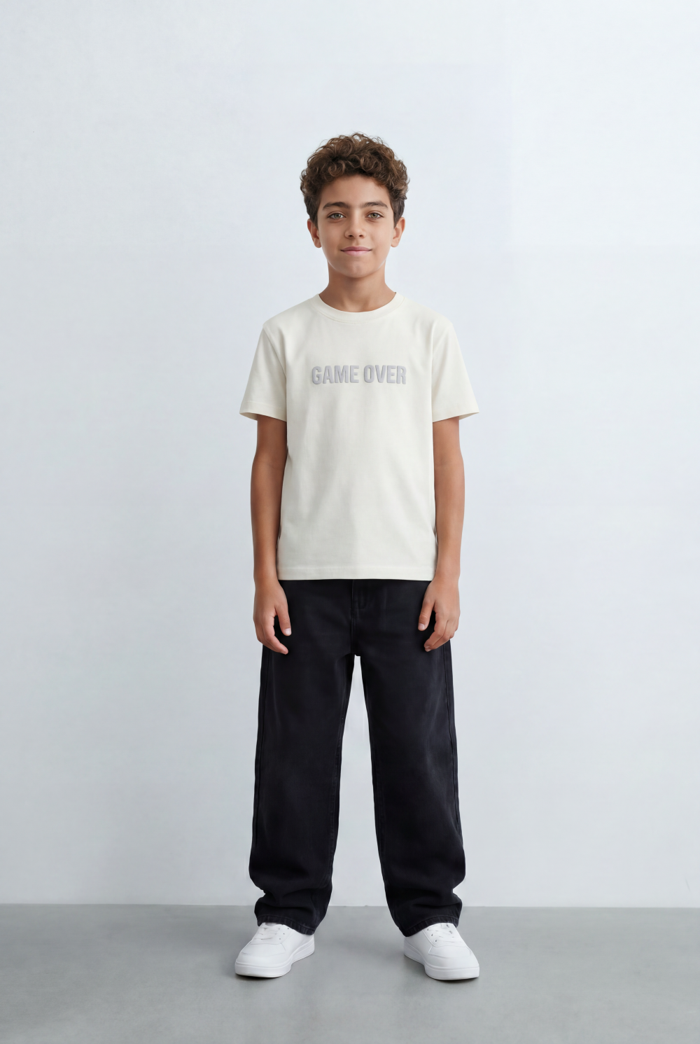 Boy's Graphic T-Shirt Bold Game Over Front Print