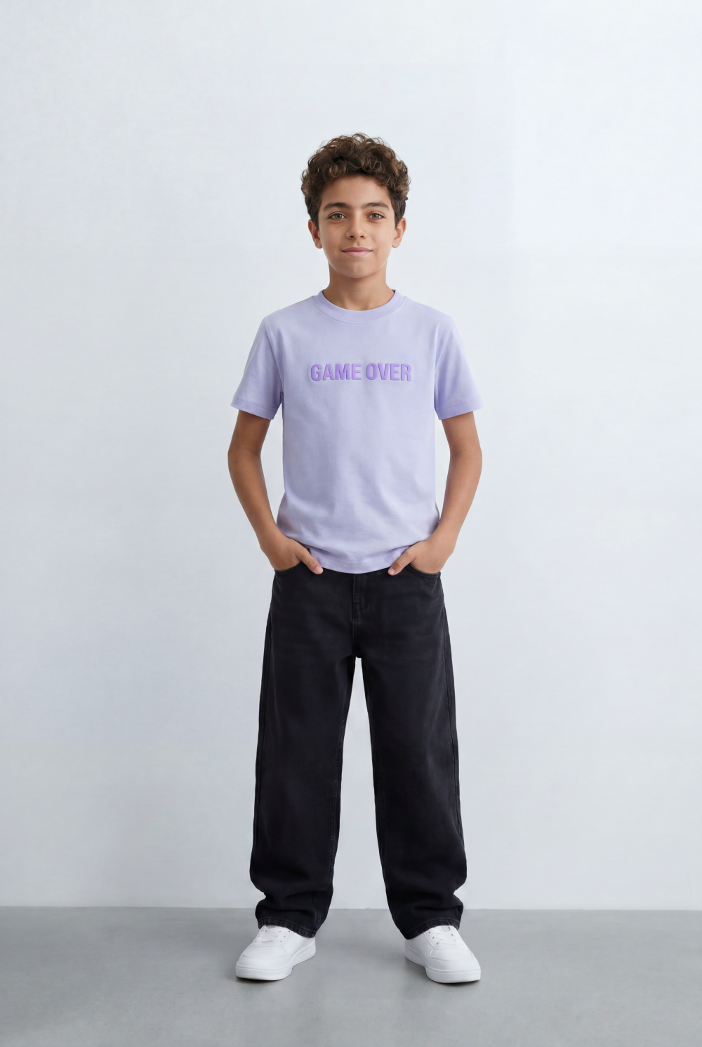 Boy's Graphic T-Shirt Bold Game Over Front Print