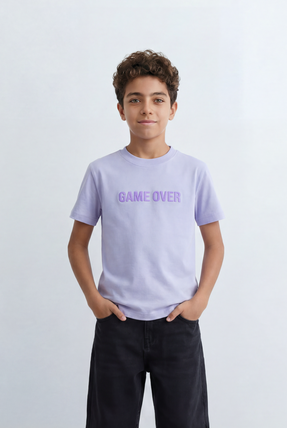 Boy's Graphic T-Shirt Bold Game Over Front Print