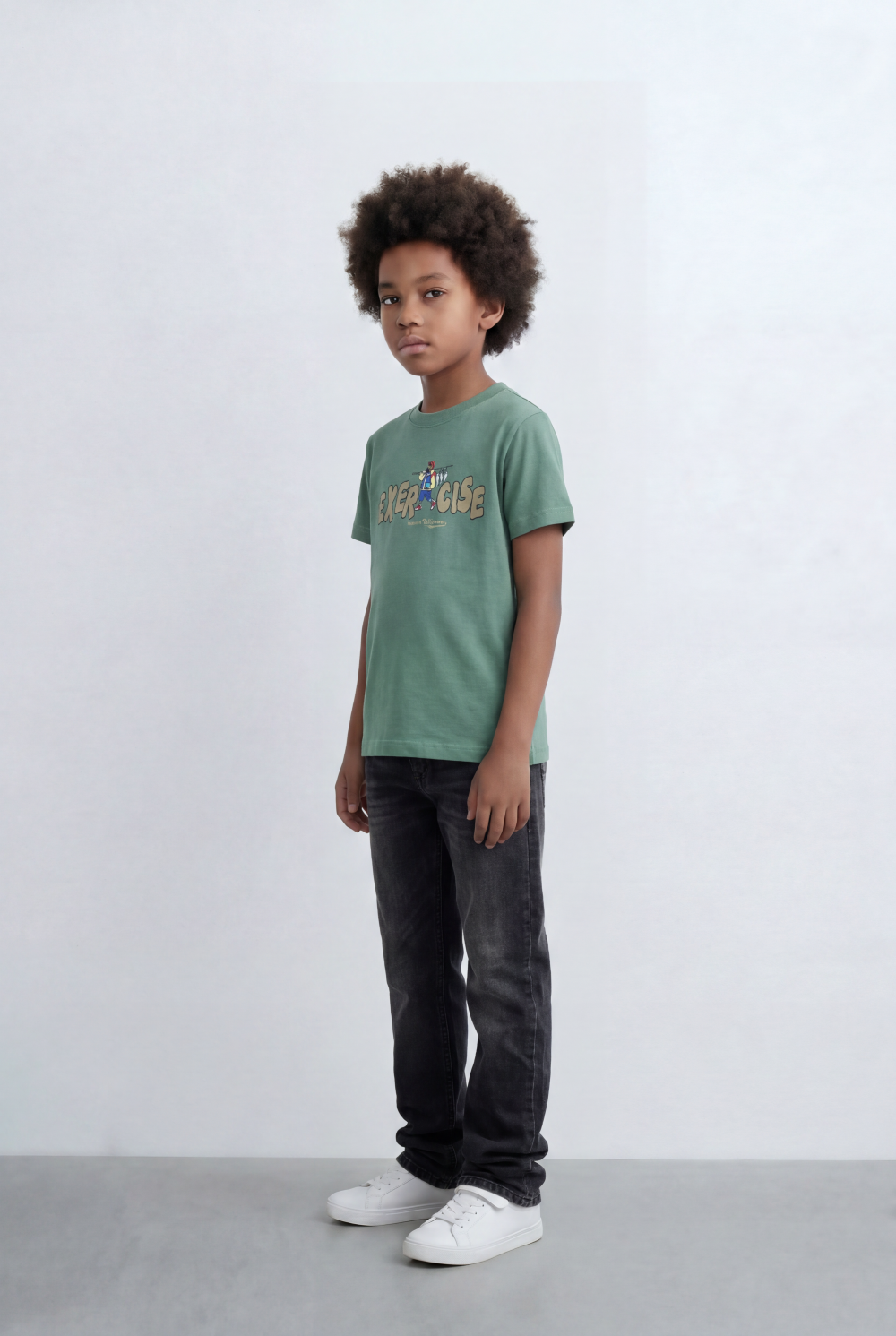 Boy's Graphic T-Shirt Front Bold Exercise Artwork