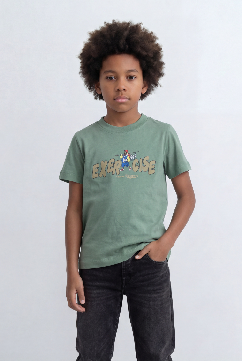Boy's Graphic T-Shirt Front Bold Exercise Artwork
