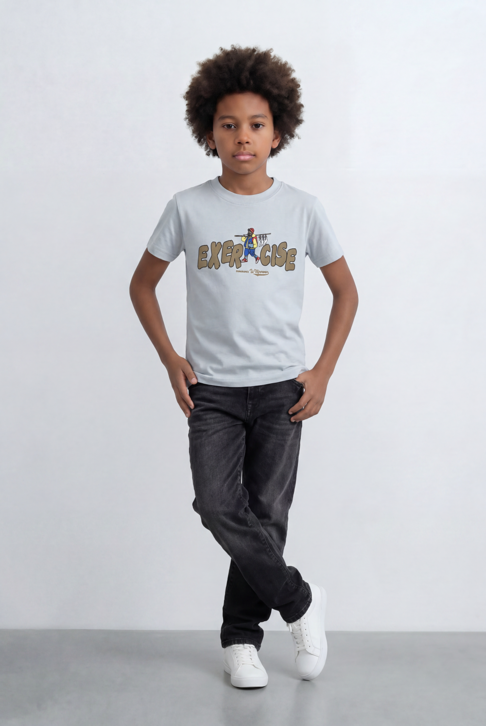 Boy's Graphic T-Shirt Front Bold Exercise Artwork