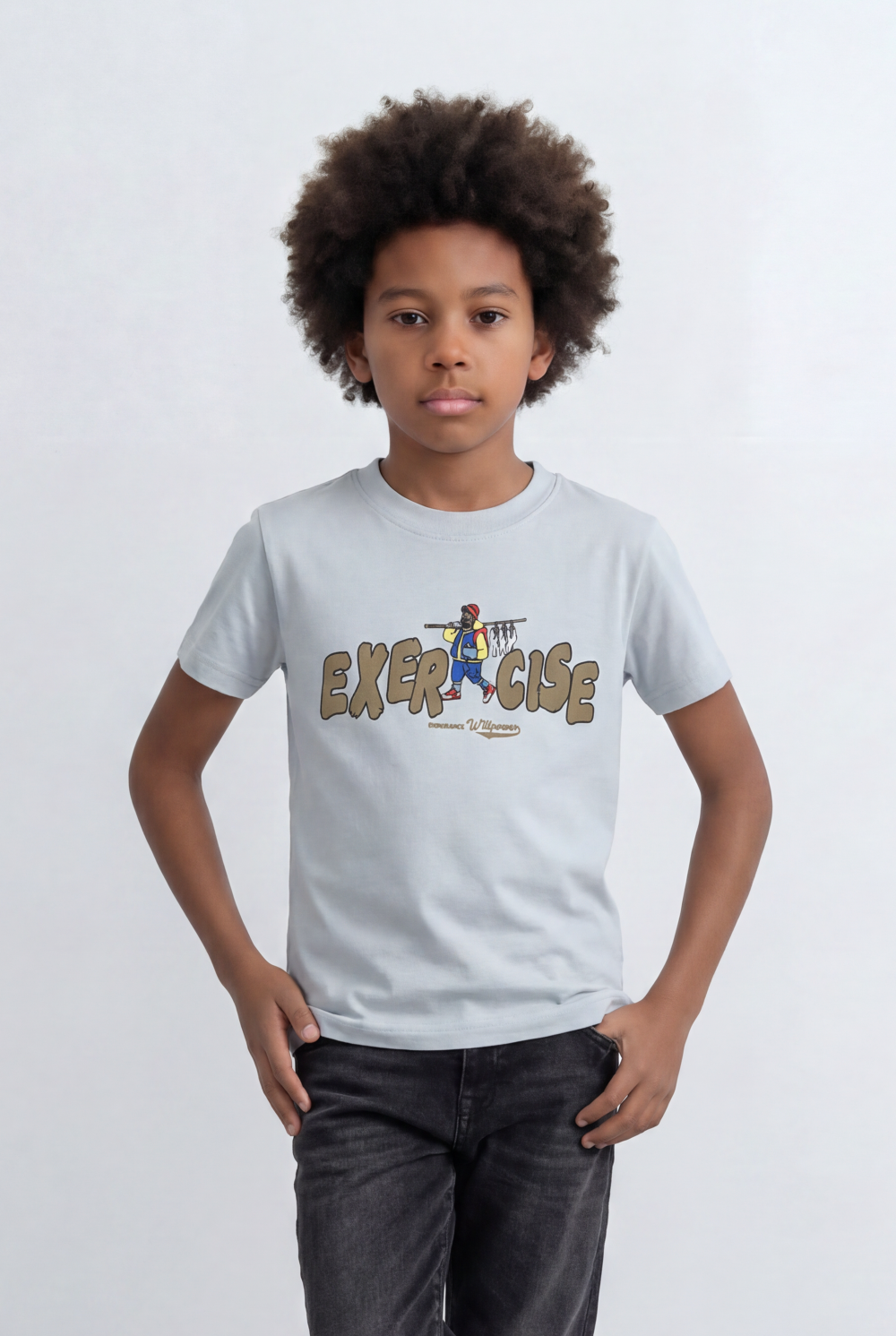 Boy's Graphic T-Shirt Front Bold Exercise Artwork