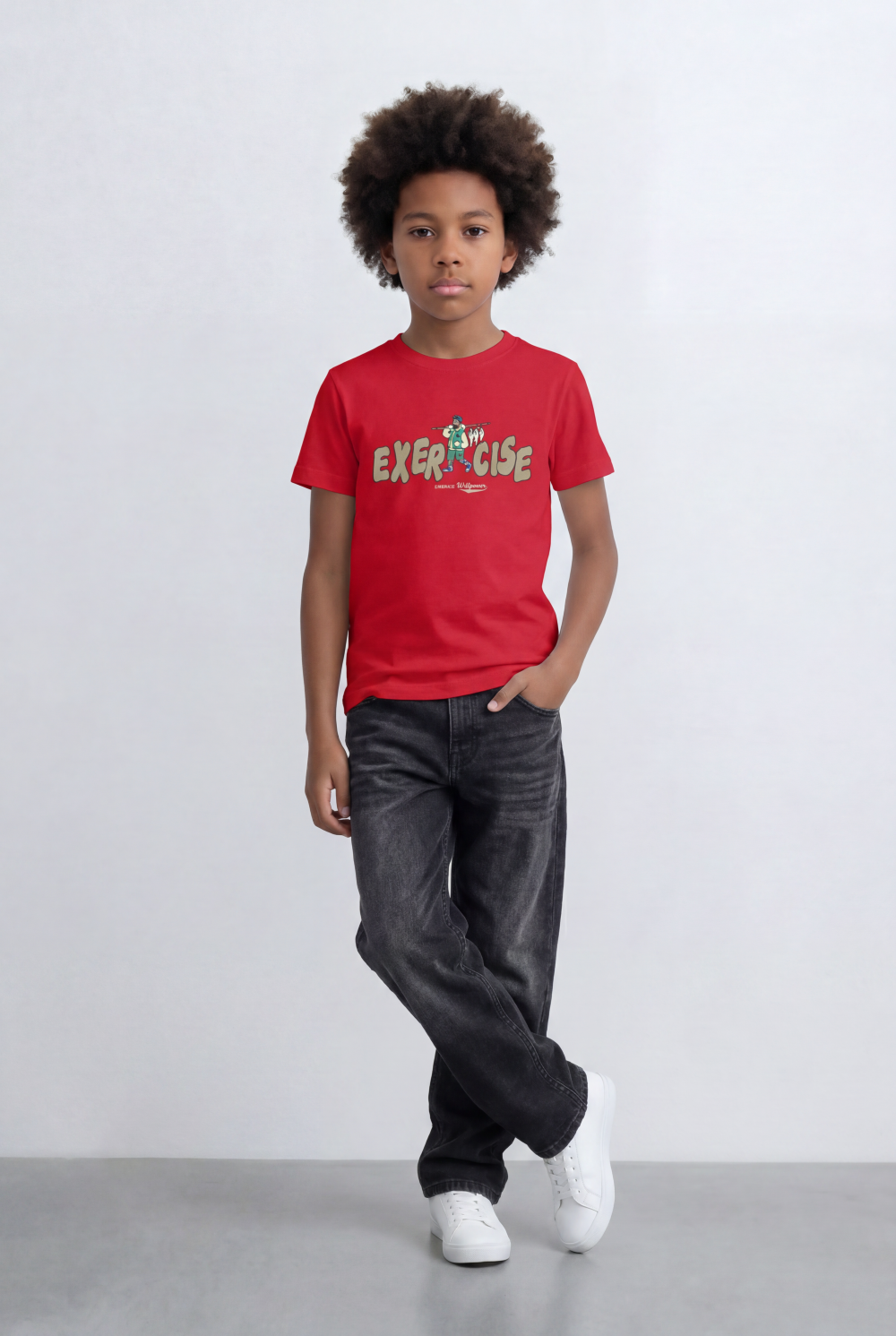 Boy's Graphic T-Shirt Front Bold Exercise Artwork
