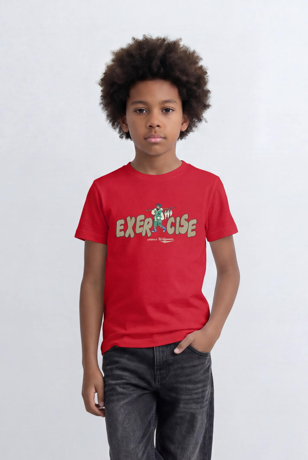 Boy's Graphic T-Shirt Front Bold Exercise Artwork