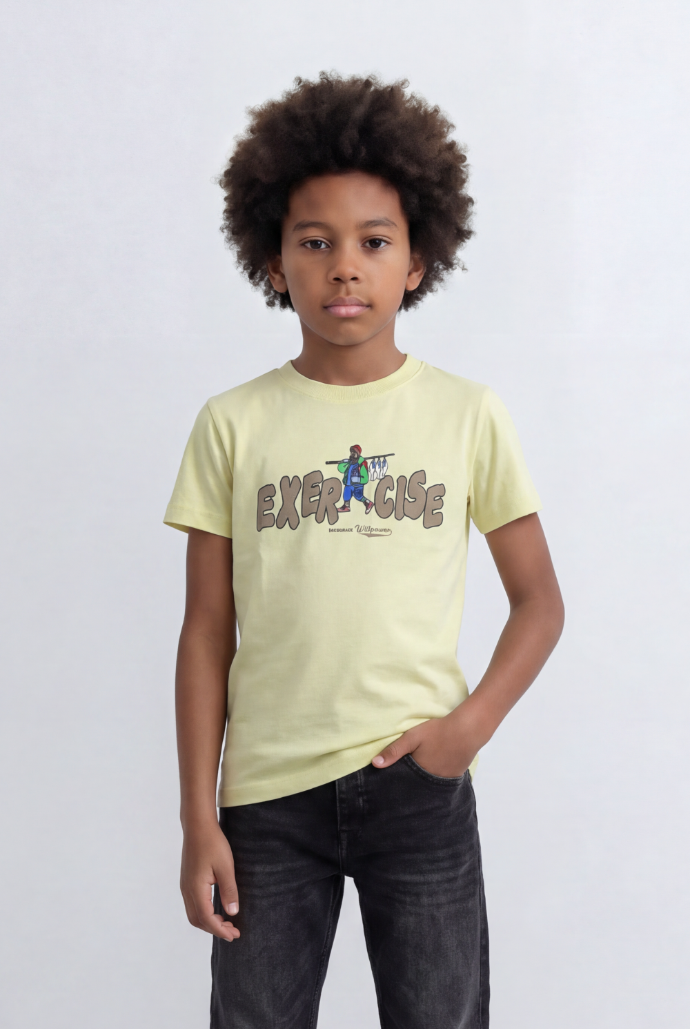 Boy's Graphic T-Shirt Front Bold Exercise Artwork