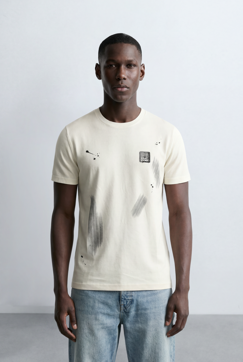 Men’s Graphic Bold Typography Back Slim Fit T-Shirt