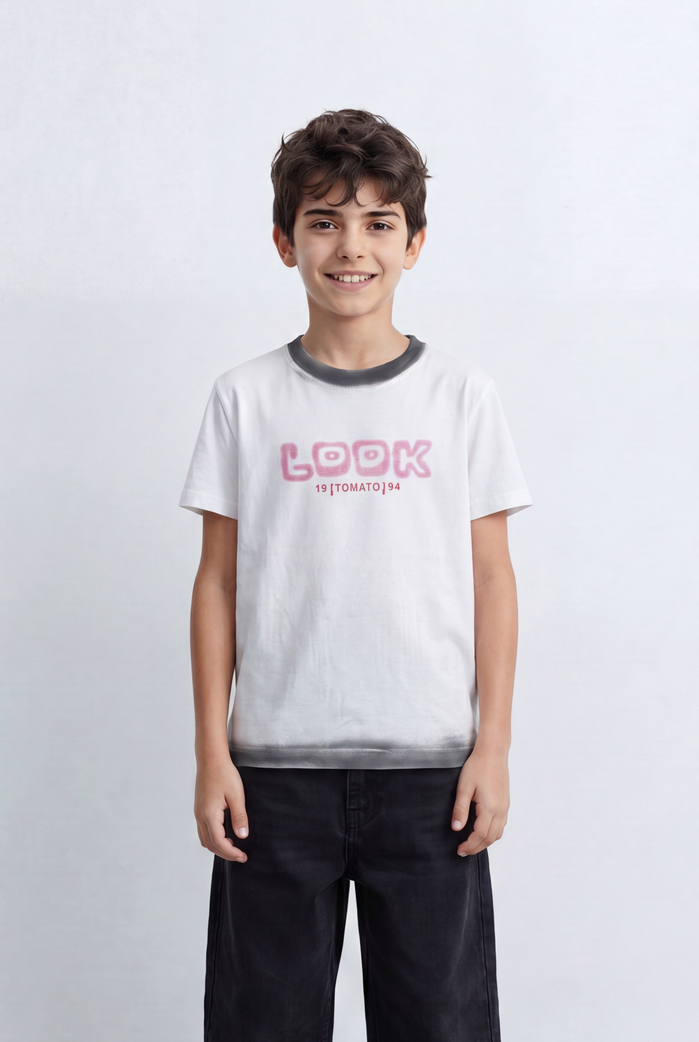 Boy's Graphic T-Shirt With Look Front Artwork