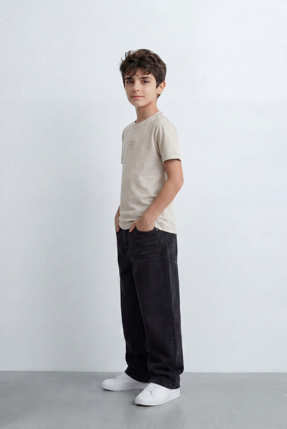Boy's Graphic T-Shirt With Raised 50 Chest Detail