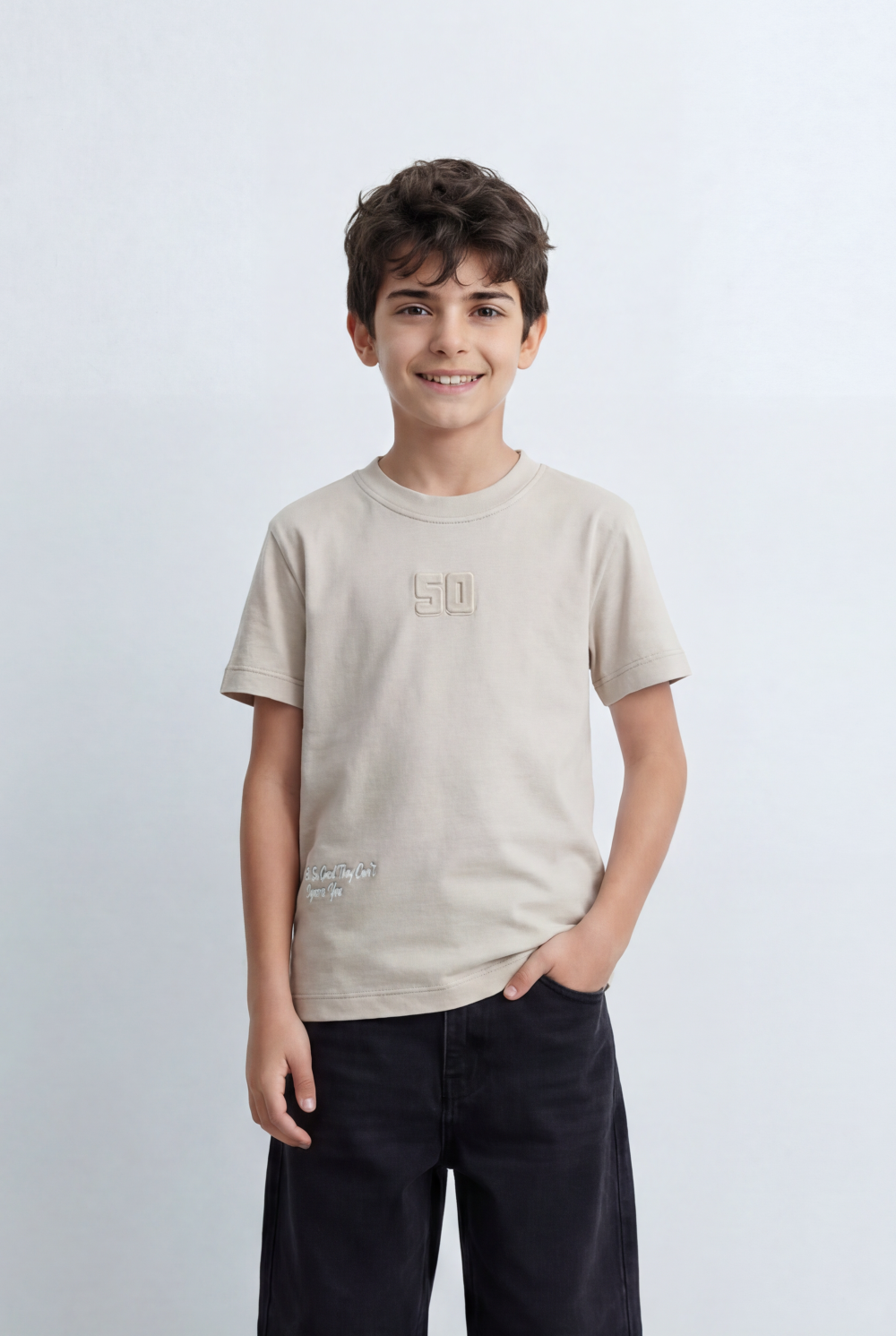 Boy's Graphic T-Shirt With Raised 50 Chest Detail