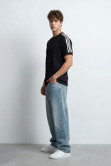Men’s Dual Shoulder Stripe Detail Oversized T-Shirt