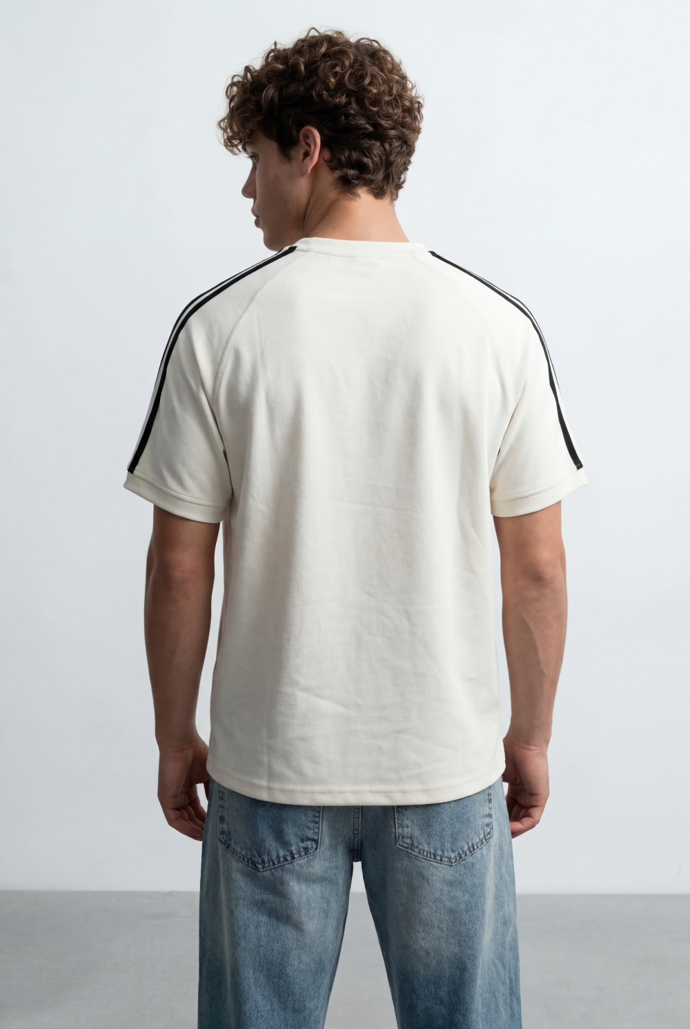 Men’s Dual Shoulder Stripe Detail Oversized T-Shirt