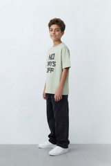 Boy's Oversized Graphic T-Shirt Bold Front Artwork