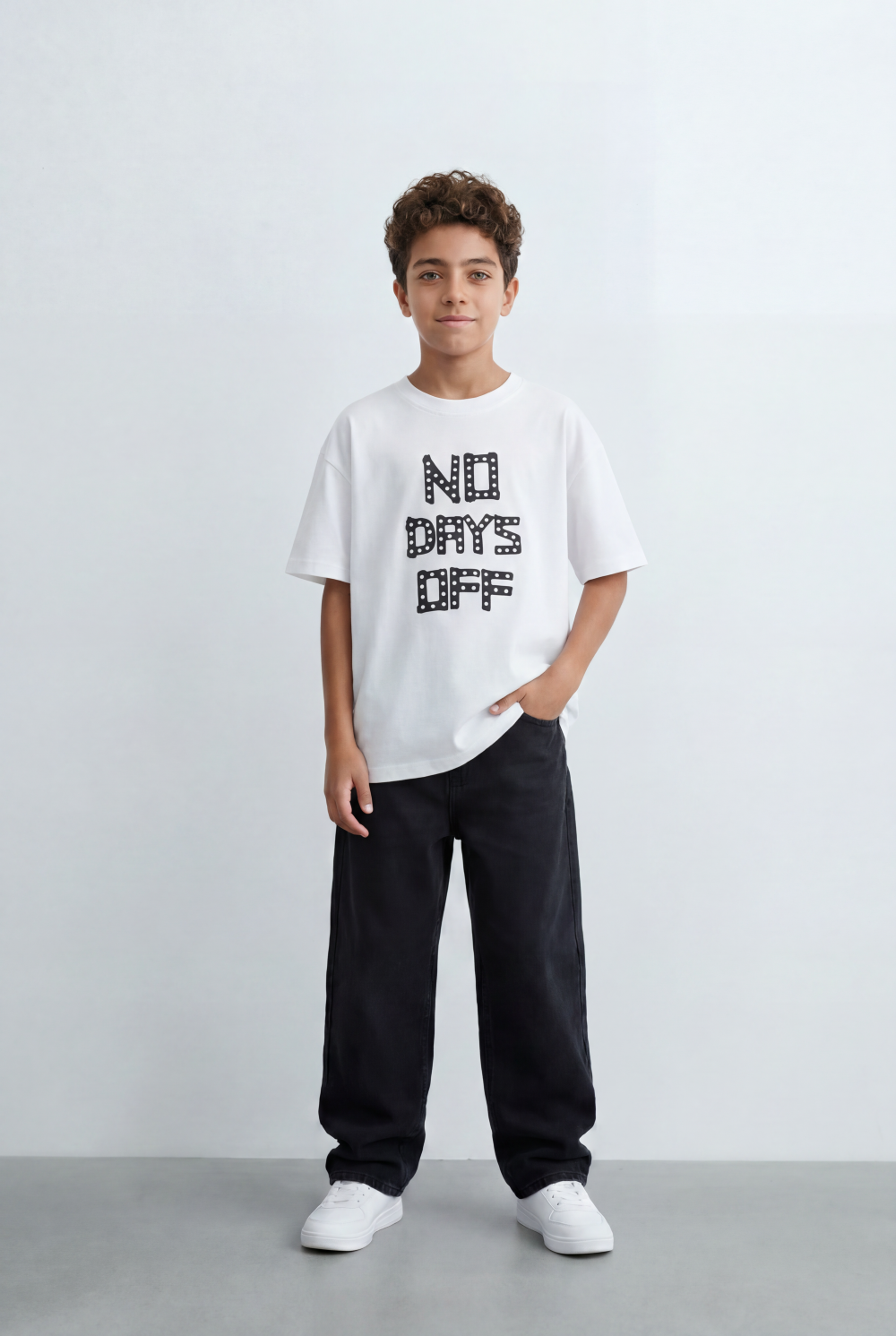 Boy's Oversized Graphic T-Shirt Bold Front Artwork