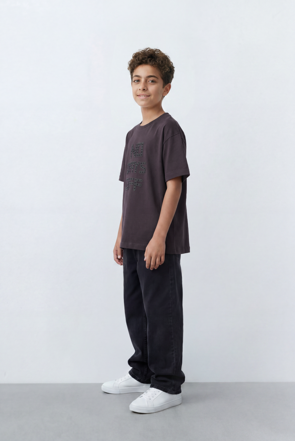Boy's Oversized Graphic T-Shirt Bold Front Artwork