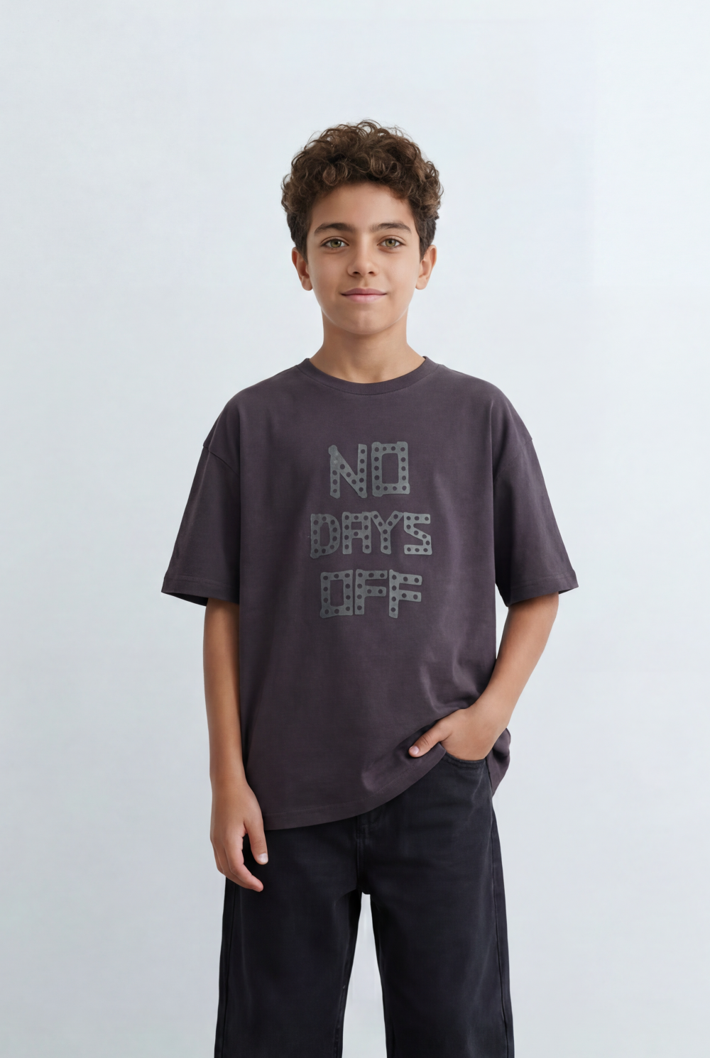 Boy's Oversized Graphic T-Shirt Bold Front Artwork