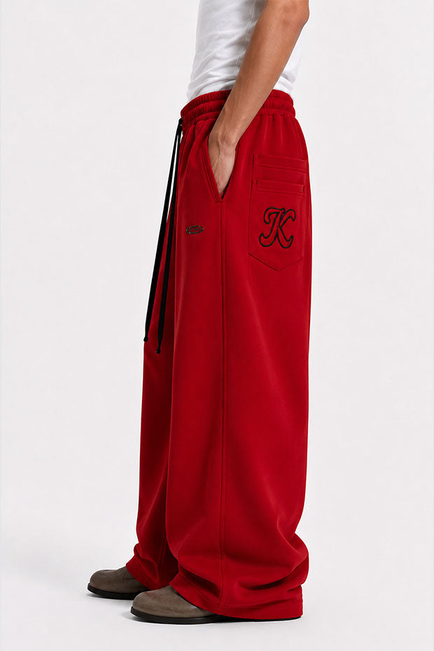 Tomatos Men's Wide-Leg Sweatpants | Oversized Fleece Pants