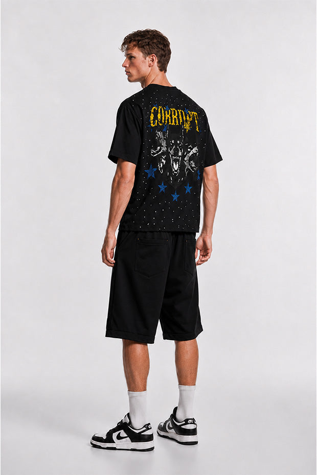 Tomatos Men's Wide-Leg Graphic Shorts | Sweat Shorts